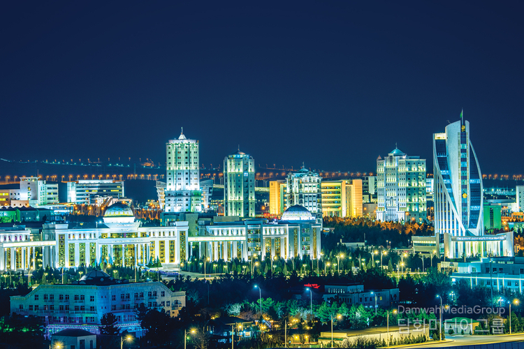 Night view over Ashgabat