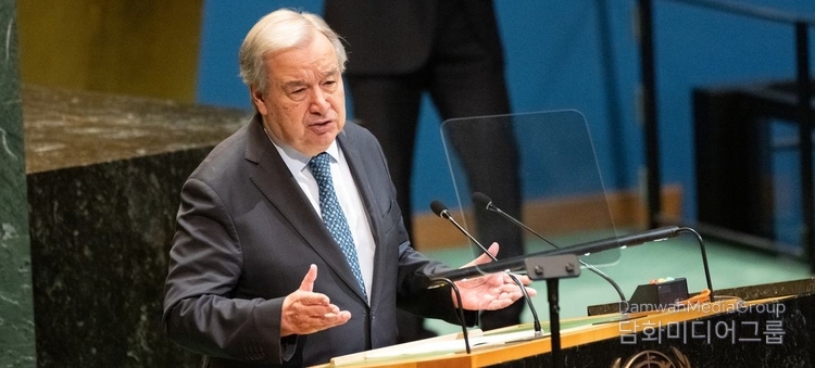 UN Secretary-General António Guterres addresses the high-level conference on the peaceful settlement of the question of Palestine and the implementation of the two-State solution. / Courtesy of the UN News
